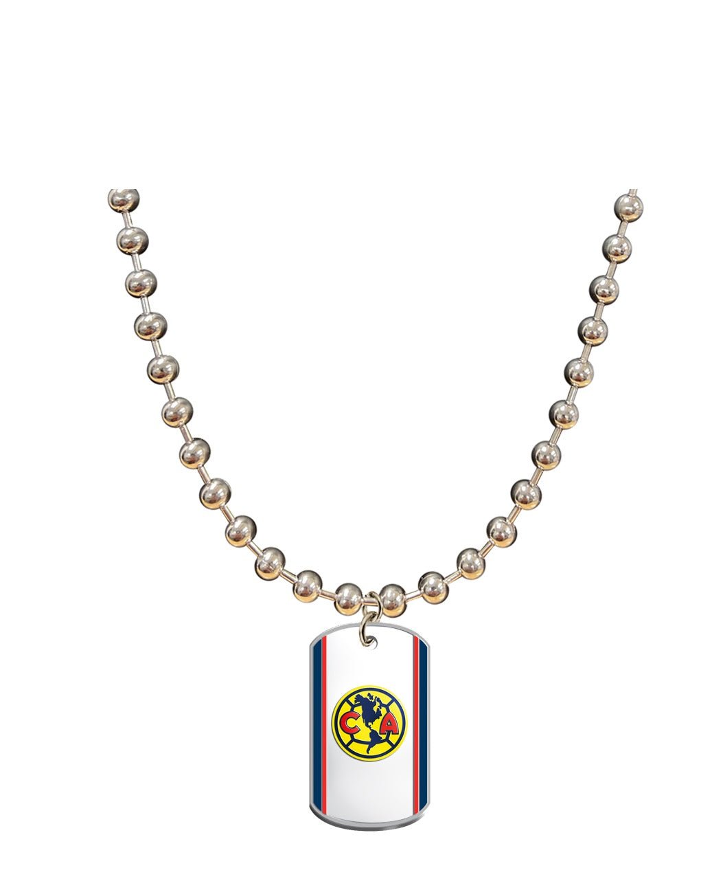 La Liga MX 6mm Ball Chain Dog Tag 30" Necklace - Gamedays Gear - Club América
