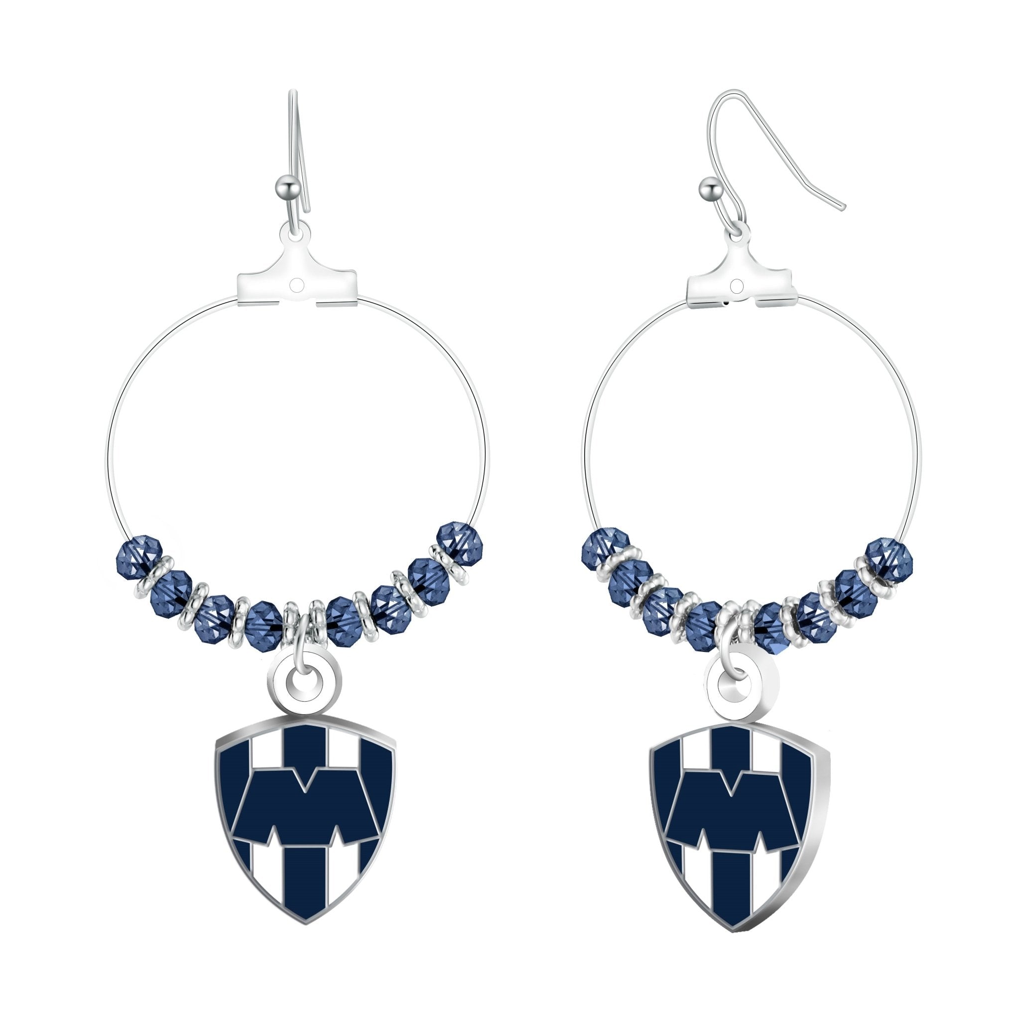 Gamedays Gear La Liga MX Fancy Beaded Hoop Earring with Team Logo Charm LLMX - E039 - 7004