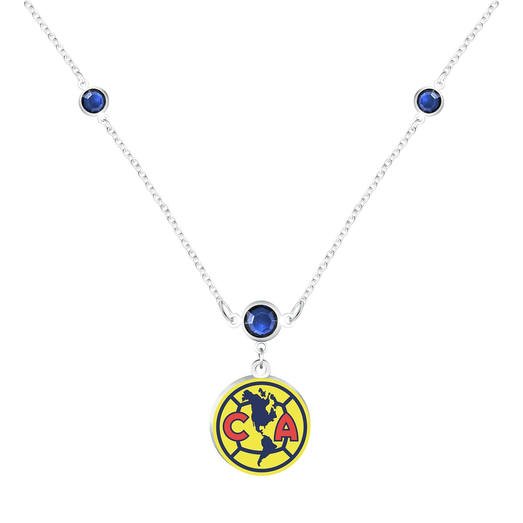Gamedays Gear La Liga MX Three Faceted Disc Bead Charm Logo 18" + 2" Extension Necklace LLMX - N022 - 7001