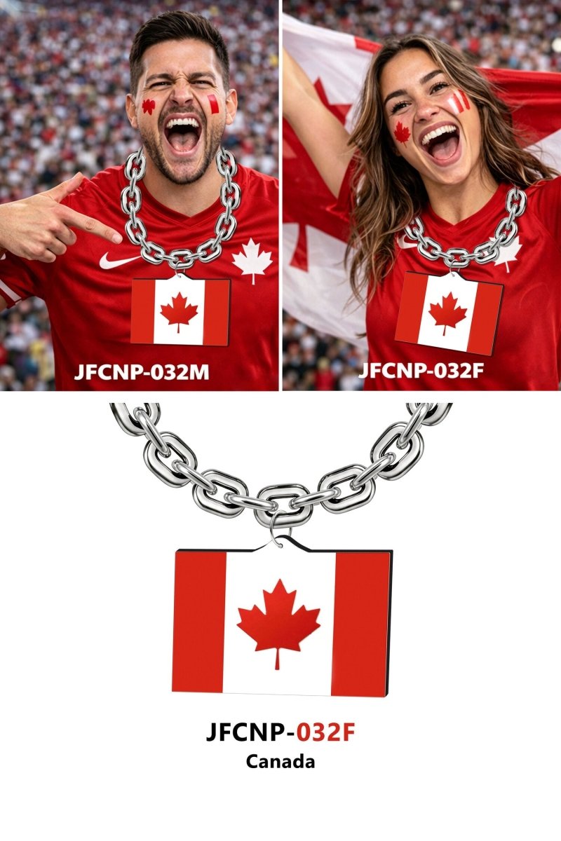 Gamedays Gear World Cup 2026 Country Flag Fan Chain Necklace with Flag Pendant JFCNP-190