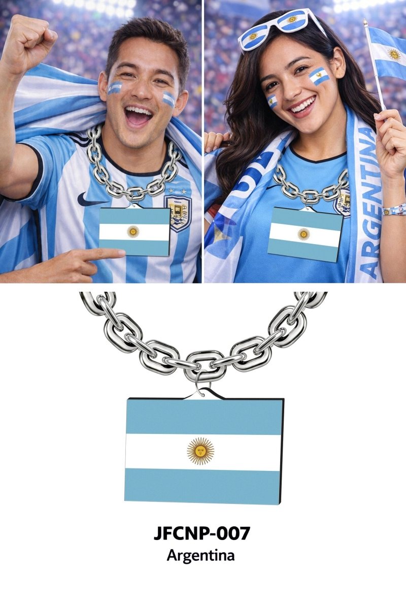 Gamedays Gear World Cup 2026 Country Flag Fan Chain Necklace with Flag Pendant JFCNP-190