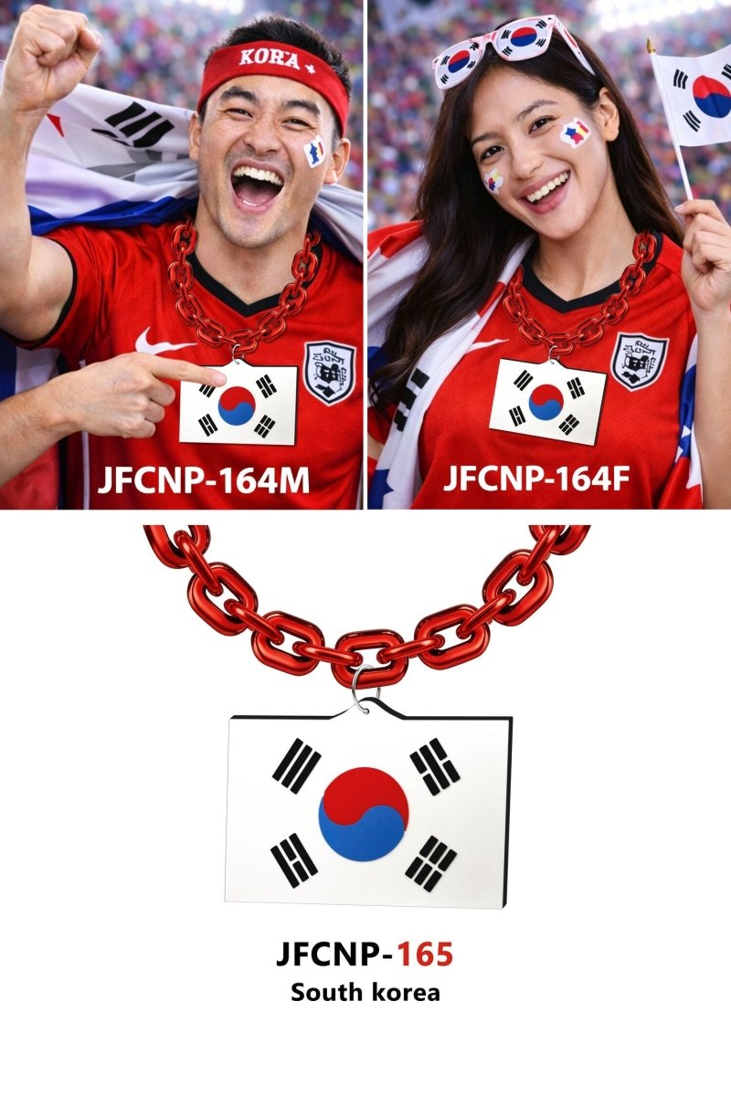 Gamedays Gear World Cup 2026 Country Flag Fan Chain Necklace with Flag Pendant JFCNP-190