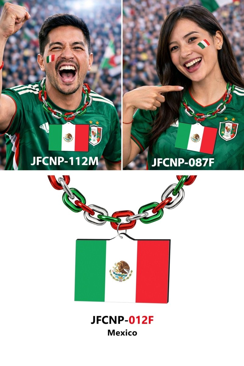 Gamedays Gear World Cup 2026 Country Flag Fan Chain Necklace with Flag Pendant JFCNP-190