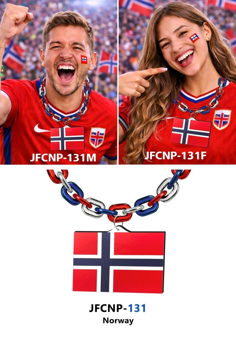 Gamedays Gear World Cup 2026 Country Flag Fan Chain Necklace with Flag Pendant JFCNP-190