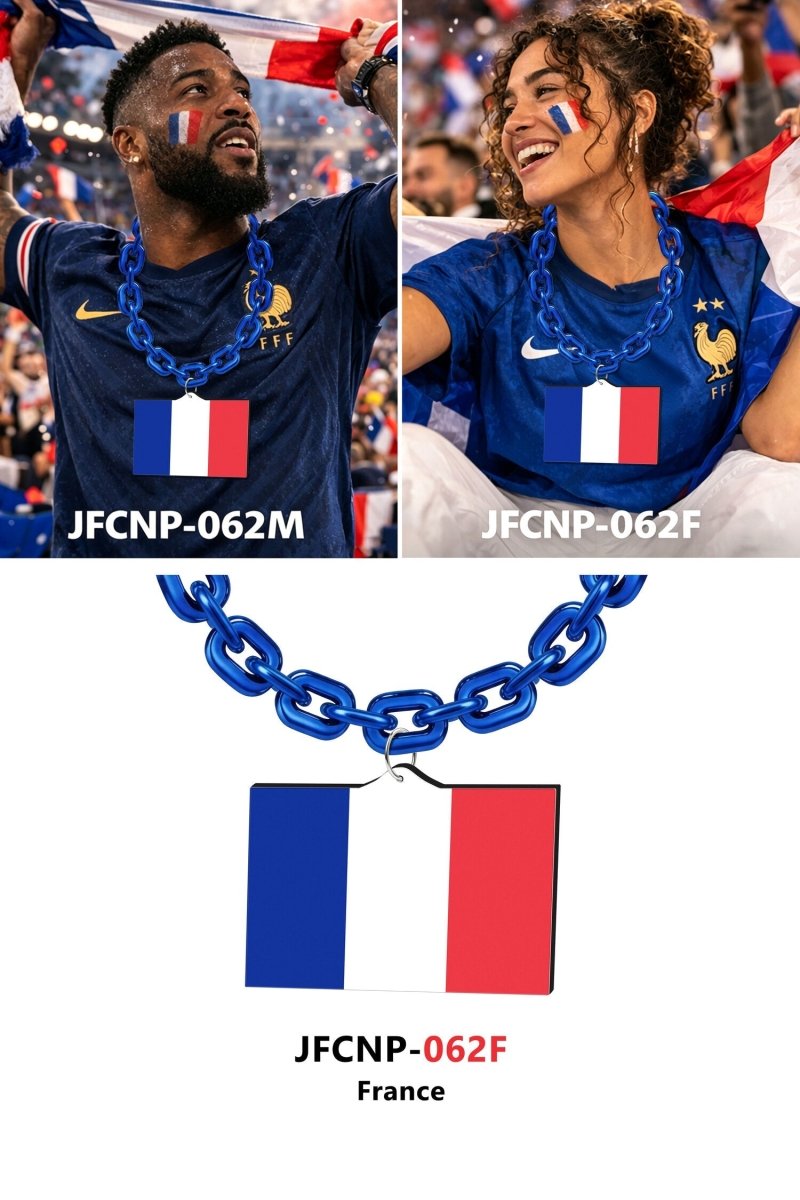Gamedays Gear World Cup 2026 Country Flag Fan Chain Necklace with Flag Pendant JFCNP-190
