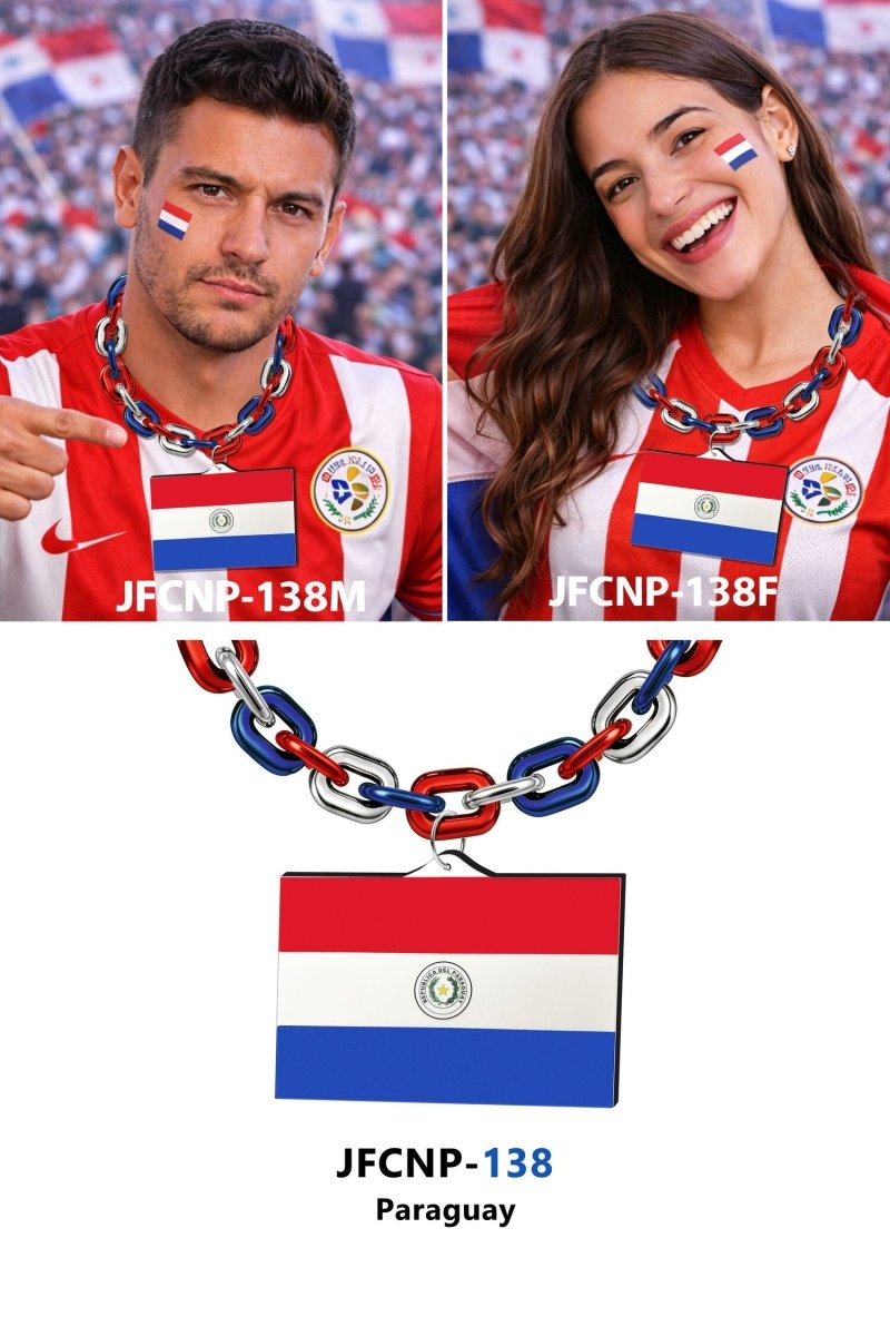 Gamedays Gear World Cup 2026 Country Flag Fan Chain Necklace with Flag Pendant JFCNP-190