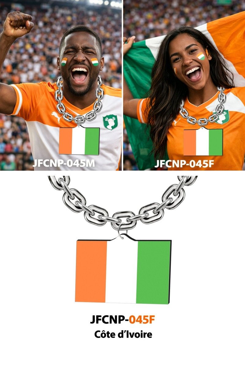 Gamedays Gear World Cup 2026 Country Flag Fan Chain Necklace with Flag Pendant JFCNP-190