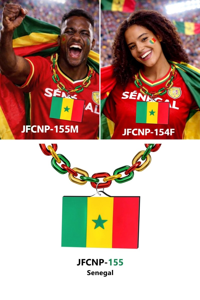 Gamedays Gear World Cup 2026 Country Flag Fan Chain Necklace with Flag Pendant JFCNP-190