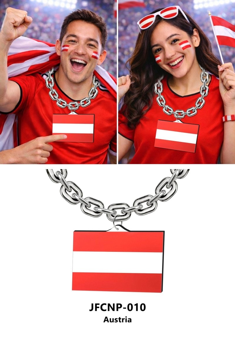 Gamedays Gear World Cup 2026 Country Flag Fan Chain Necklace with Flag Pendant JFCNP-190