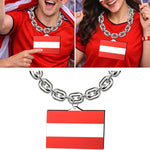 Gamedays Gear World Cup 2026 Country Flag Fan Chain Necklace with Flag Pendant JFCNP-190