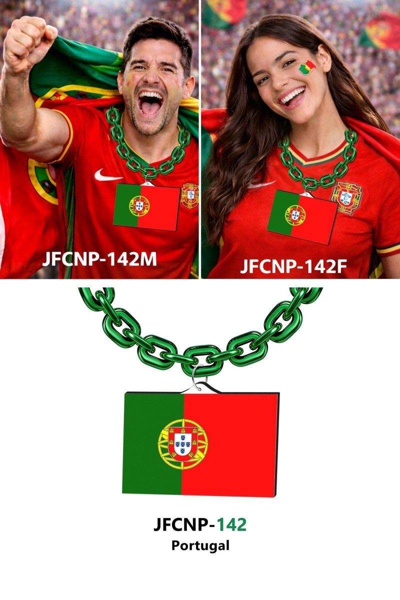 Gamedays Gear World Cup 2026 Country Flag Fan Chain Necklace with Flag Pendant JFCNP-190
