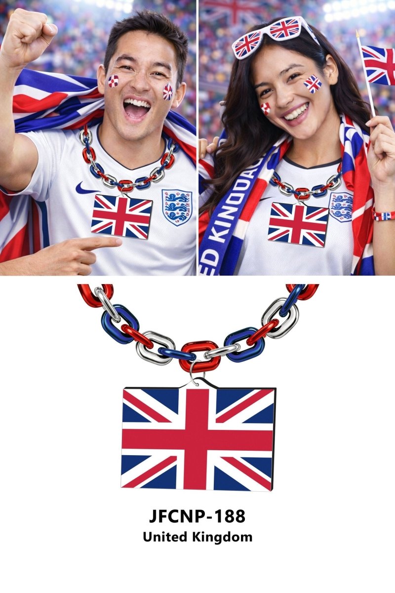 Gamedays Gear World Cup 2026 Country Flag Fan Chain Necklace with Flag Pendant JFCNP-190