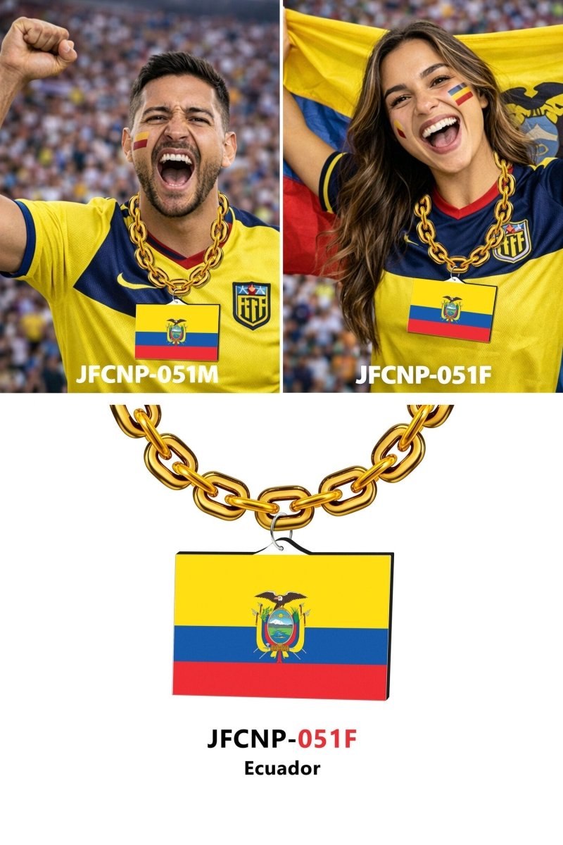 Gamedays Gear World Cup 2026 Country Flag Fan Chain Necklace with Flag Pendant JFCNP-190