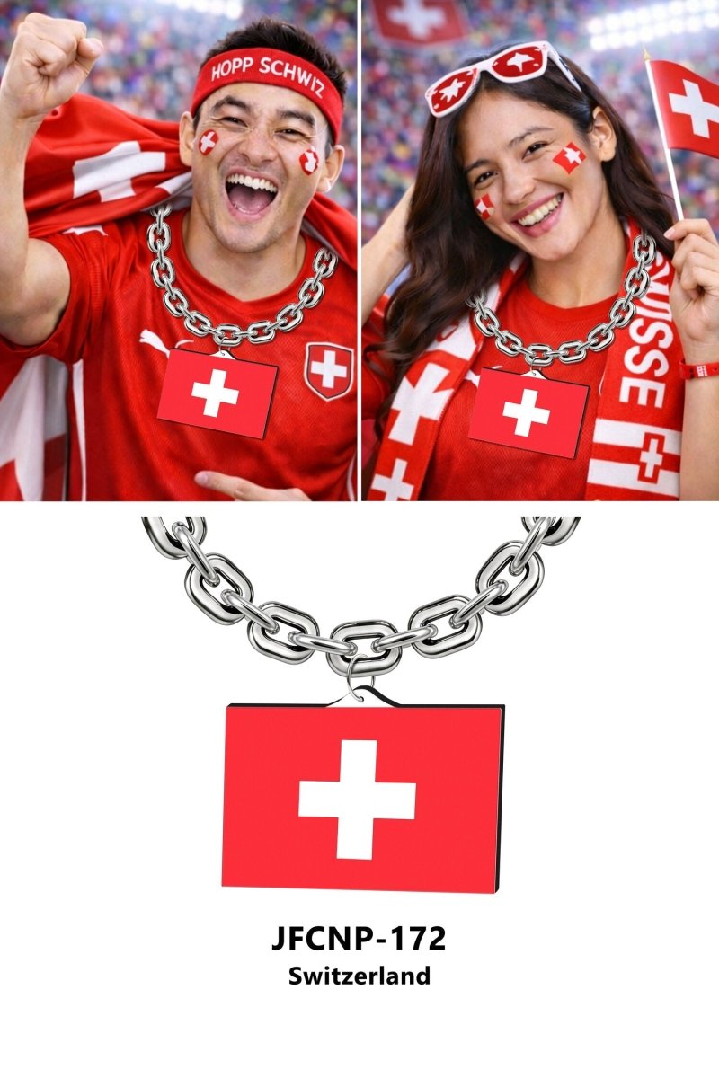 Gamedays Gear World Cup 2026 Country Flag Fan Chain Necklace with Flag Pendant JFCNP-190