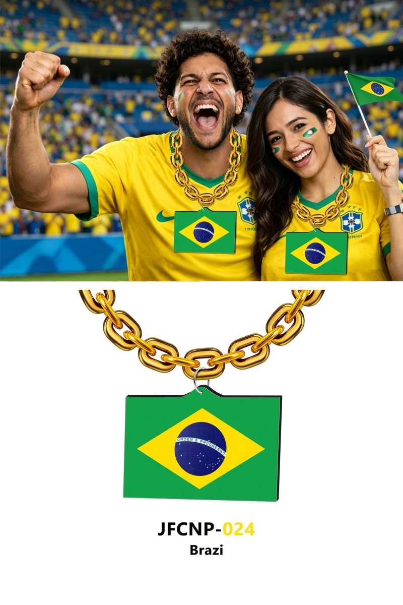 Gamedays Gear World Cup 2026 Country Flag Fan Chain Necklace with Flag Pendant JFCNP-190