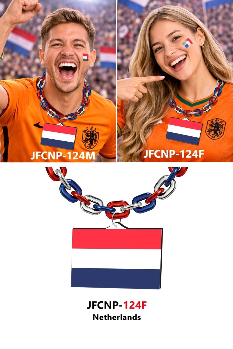 Gamedays Gear World Cup 2026 Country Flag Fan Chain Necklace with Flag Pendant JFCNP-190