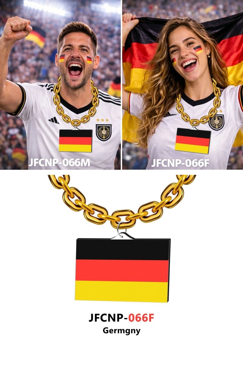 Gamedays Gear World Cup 2026 Country Flag Fan Chain Necklace with Flag Pendant JFCNP-190