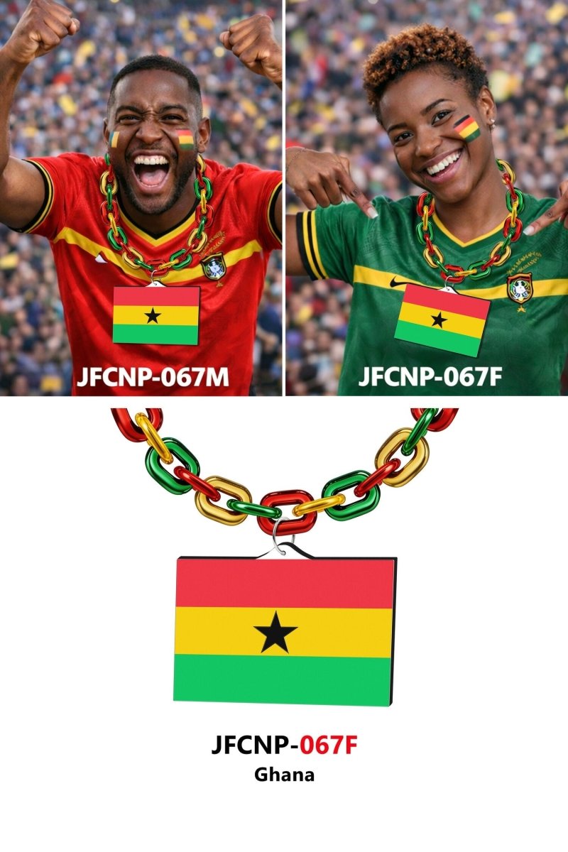 Gamedays Gear World Cup 2026 Country Flag Fan Chain Necklace with Flag Pendant JFCNP-190