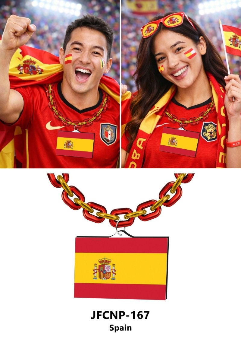 Gamedays Gear World Cup 2026 Country Flag Fan Chain Necklace with Flag Pendant JFCNP-190