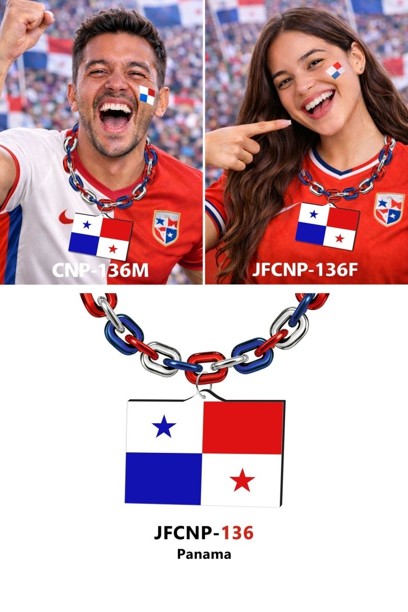 Gamedays Gear World Cup 2026 Country Flag Fan Chain Necklace with Flag Pendant JFCNP-190