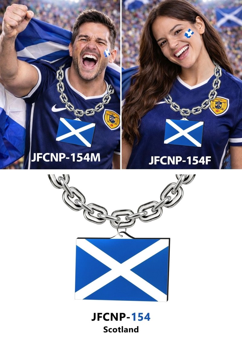 Gamedays Gear World Cup 2026 Country Flag Fan Chain Necklace with Flag Pendant JFCNP-190
