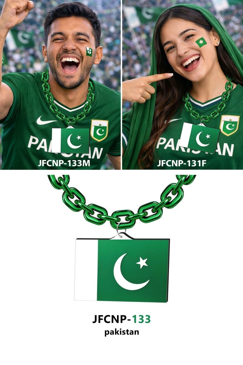 Gamedays Gear World Cup 2026 Country Flag Fan Chain Necklace with Flag Pendant JFCNP-190