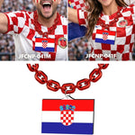Gamedays Gear World Cup 2026 Country Flag Fan Chain Necklace with Flag Pendant JFCNP-190