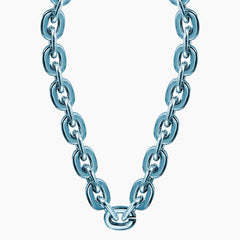 Baby Blue Jumbo Fan Chain Necklace