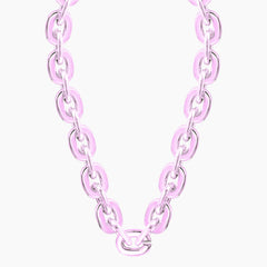 Baby Pink Jumbo Fan Chain Necklace