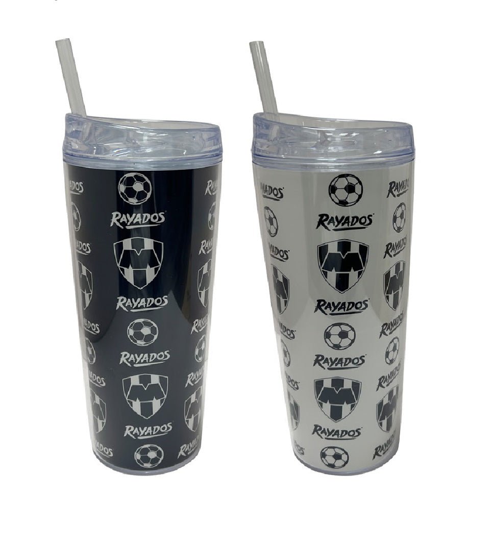 Gamedays Gear La Liga MX 20 Oz. Double Wall Plastic Beverage Cup with Straw 2 Pack LLMX - BC001 - 7004