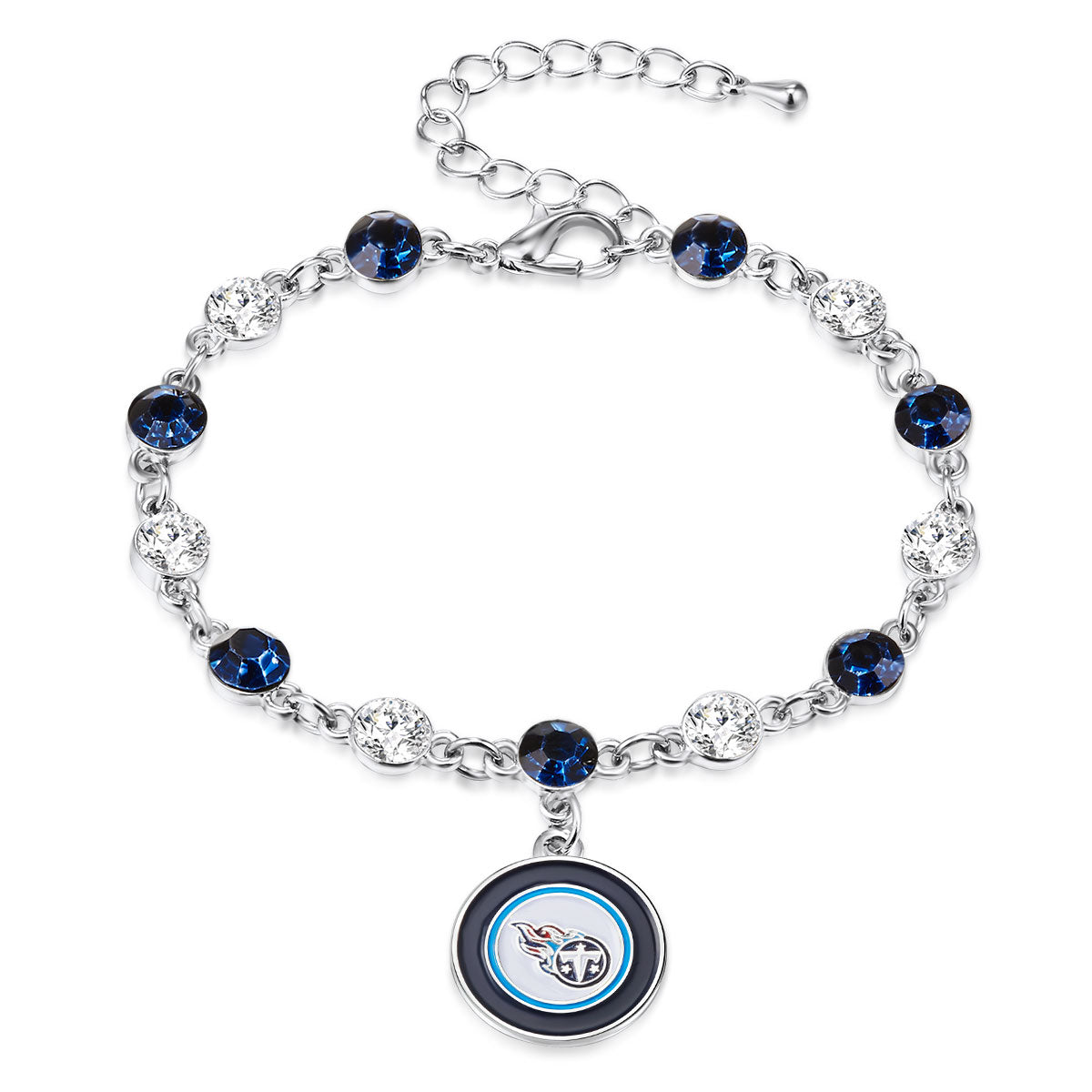 NFL Two Tone Crystal Bangle Bracelet - Gamedays Gear - Tennessee Titans