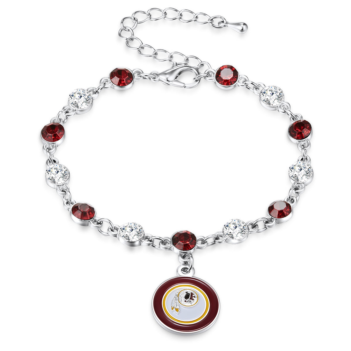 NFL Two Tone Crystal Bangle Bracelet - Gamedays Gear - Washington Redskins