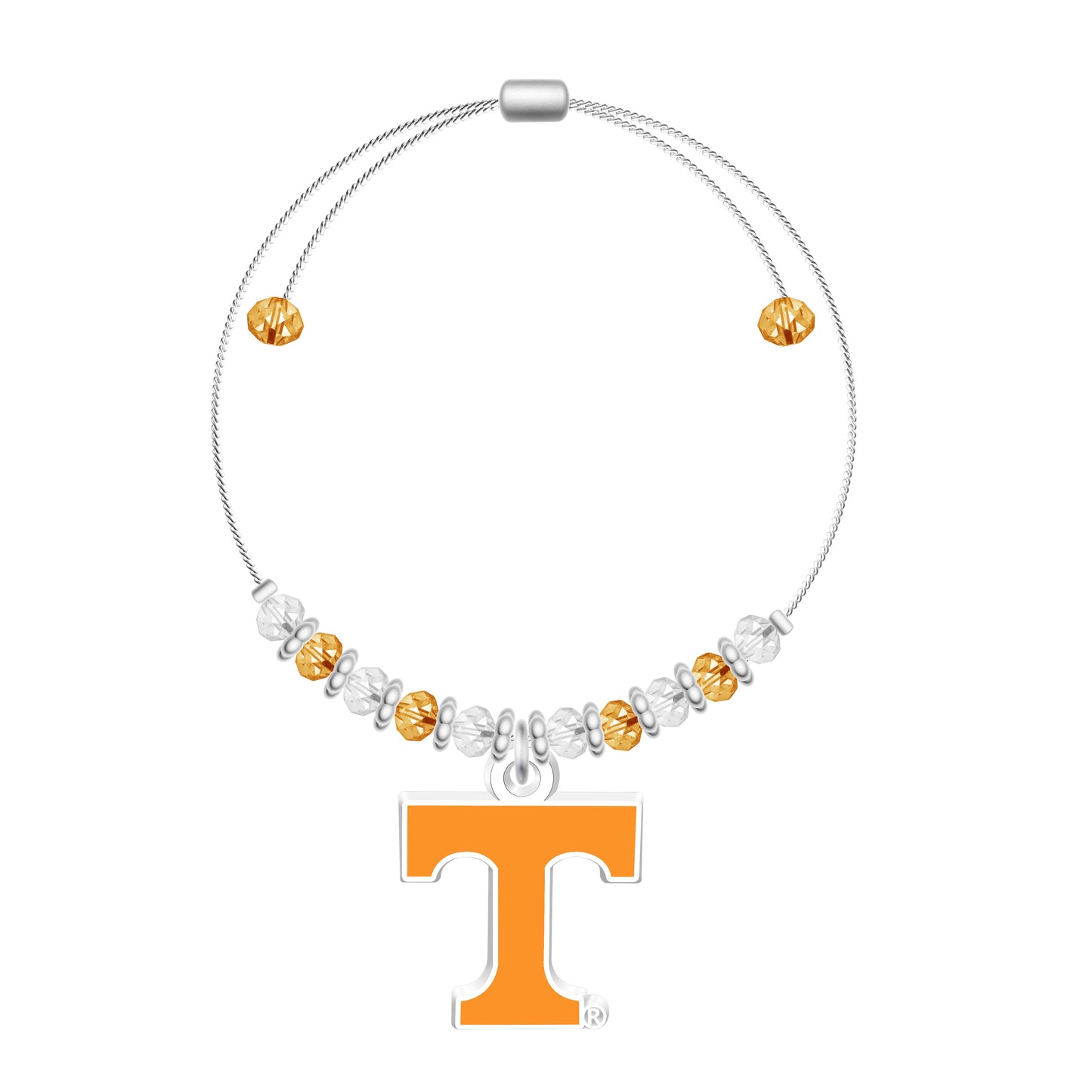 NCAA 2-Tone Bead Adjustable Bracelet - Gamedays Gear - Tennessee Volunteers