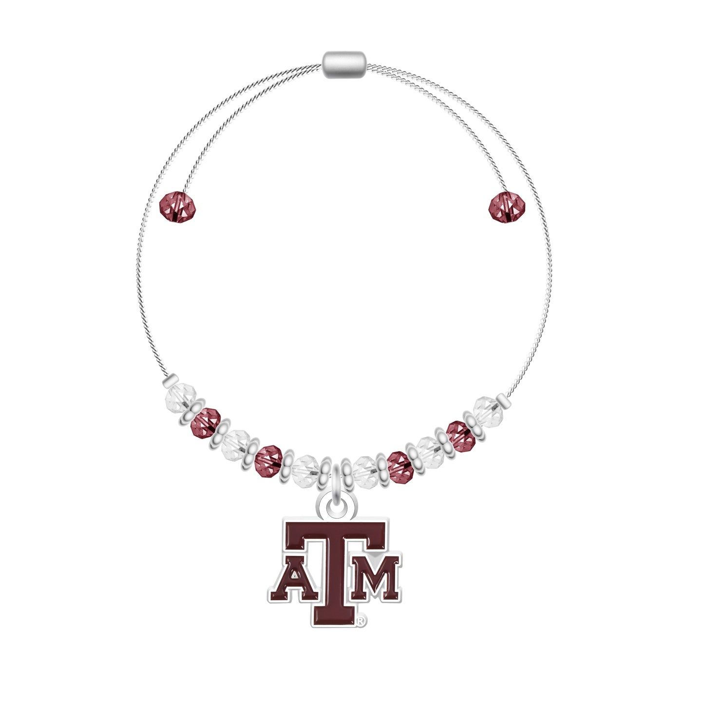 NCAA 2-Tone Bead Adjustable Bracelet - Gamedays Gear - Texas A&M Aggies