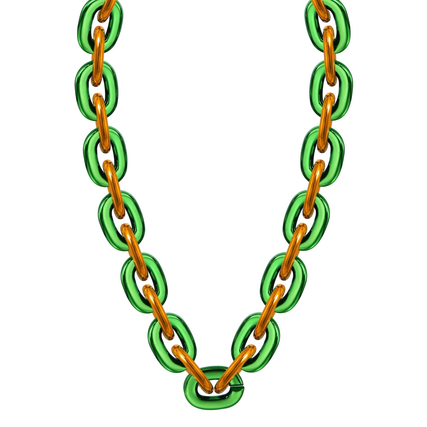 Jumbo Fan Chain Necklace - Gamedays Gear - Green / Orange