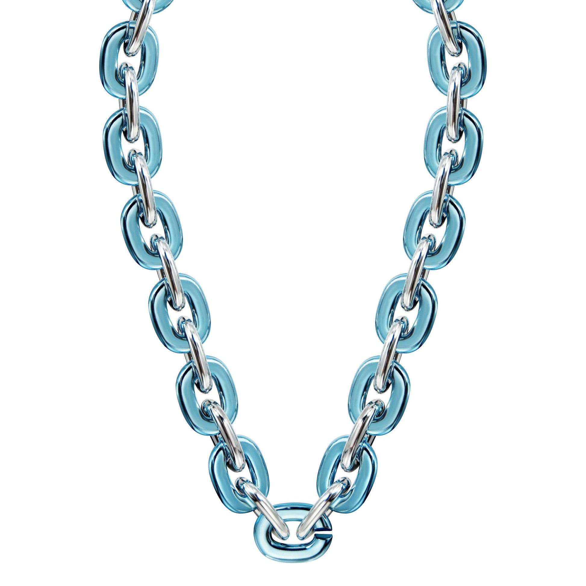 Jumbo Fan Chain Necklace - Gamedays Gear - Light Blue / Silver