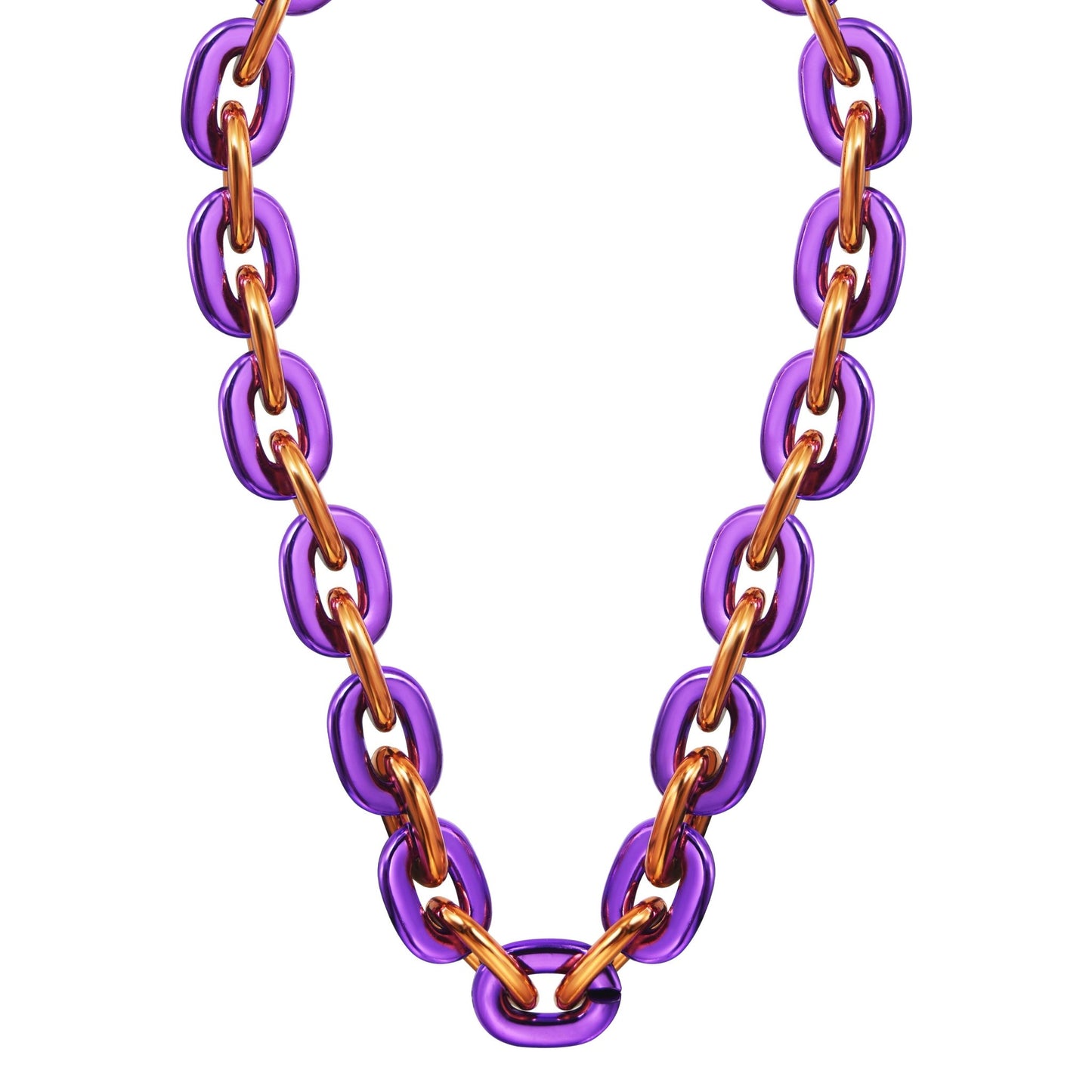 Jumbo Fan Chain Necklace - Gamedays Gear - Purple / Orange