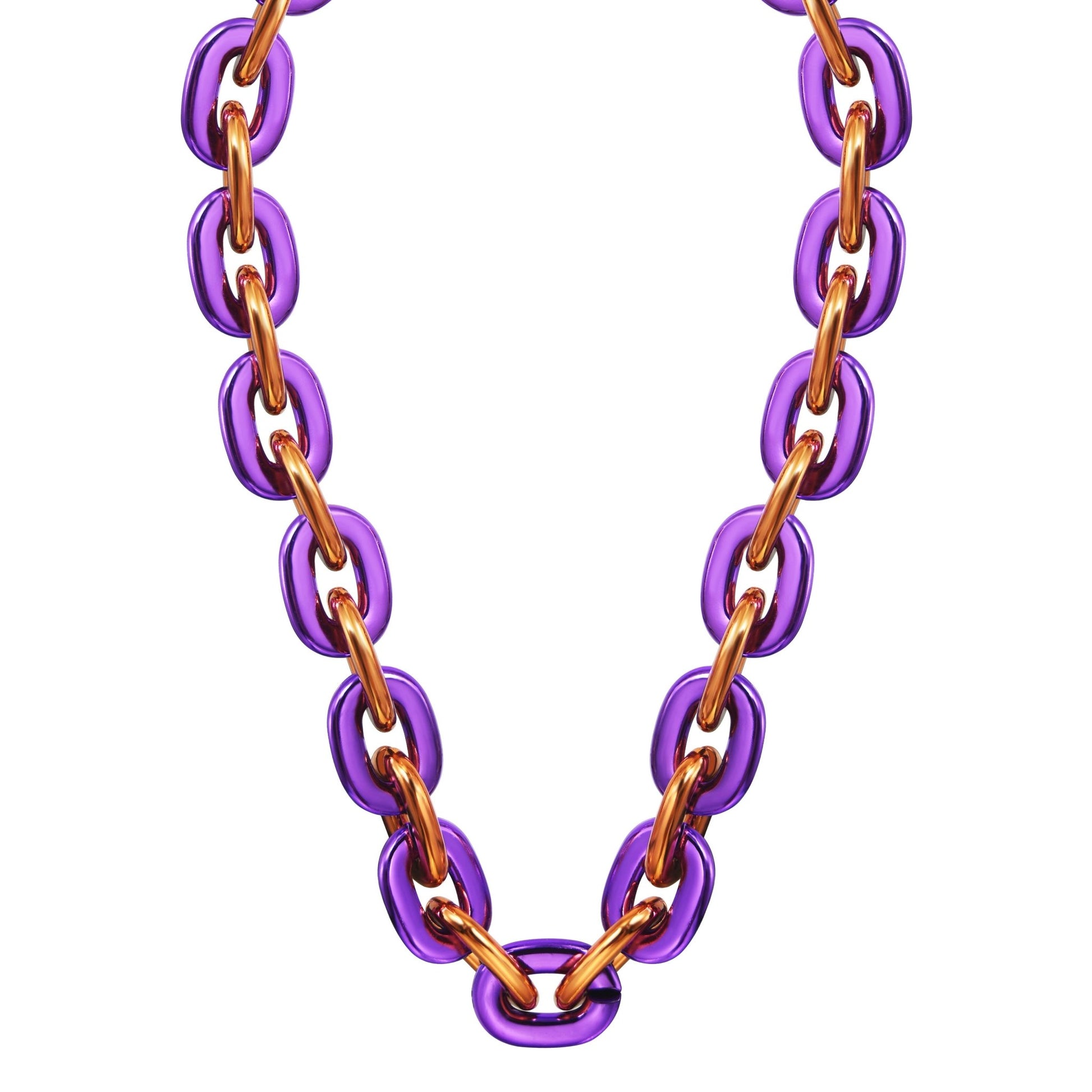 Jumbo Fan Chain Necklace - Gamedays Gear - Purple / Orange