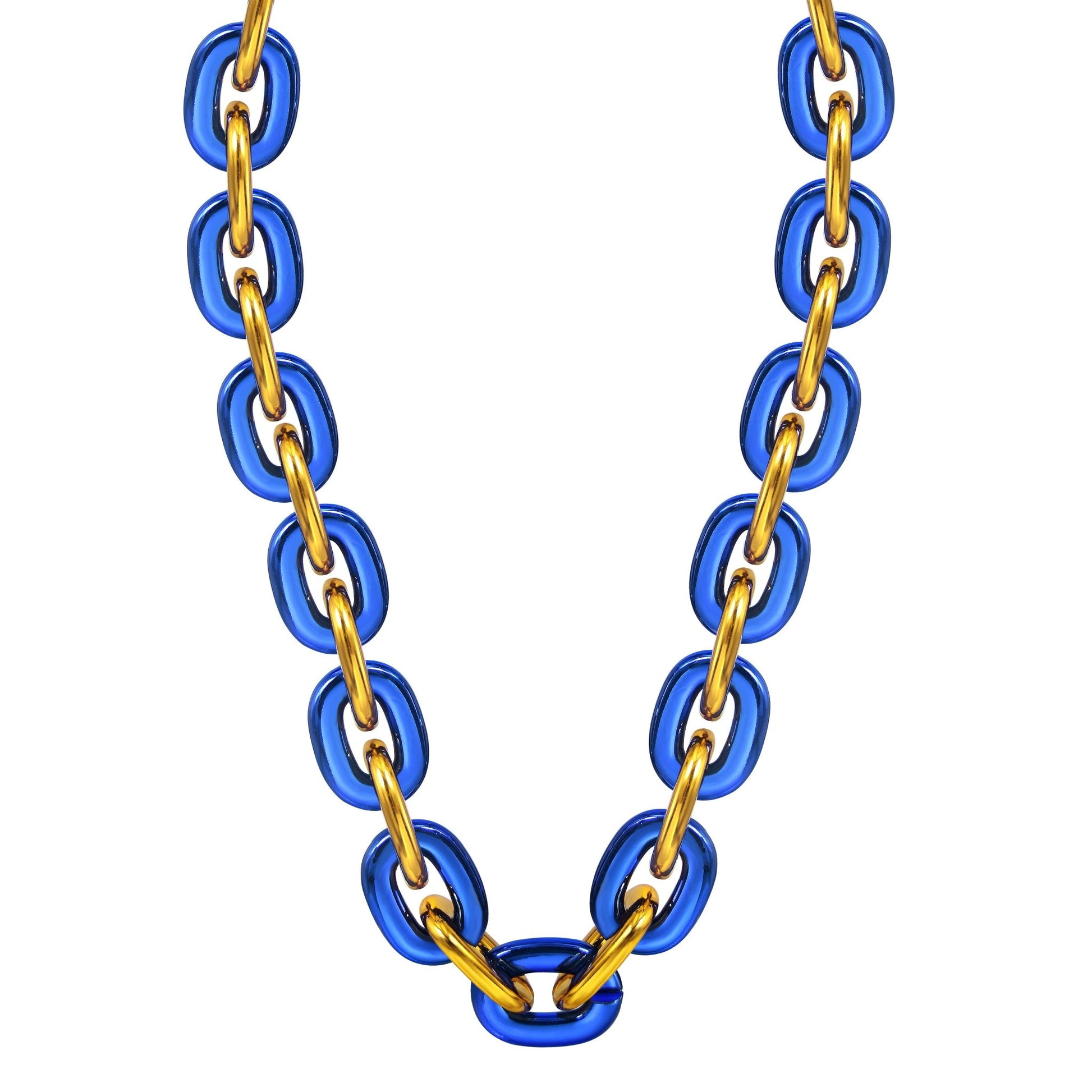 Jumbo Fan Chain Necklace - Gamedays Gear - Royal Blue / Gold