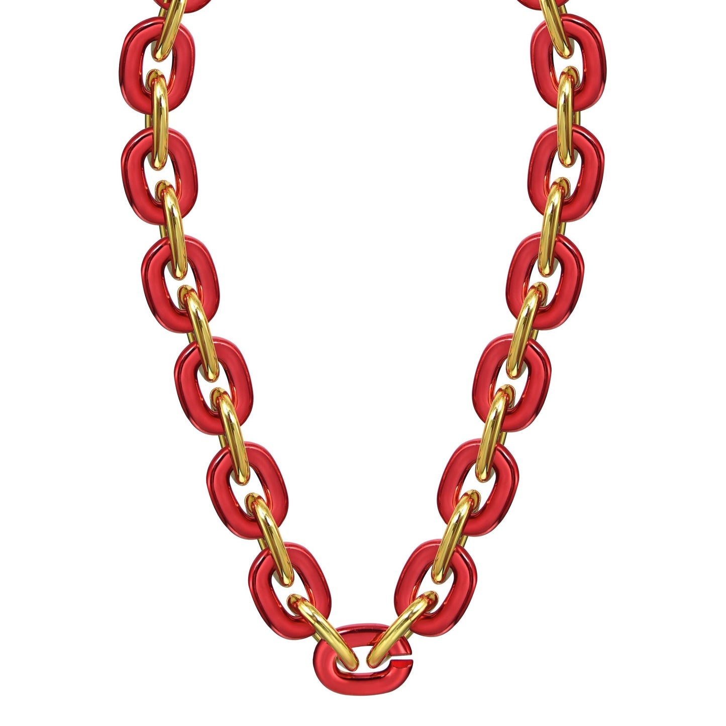 Jumbo Fan Chain Necklace - Gamedays Gear - Red / Gold