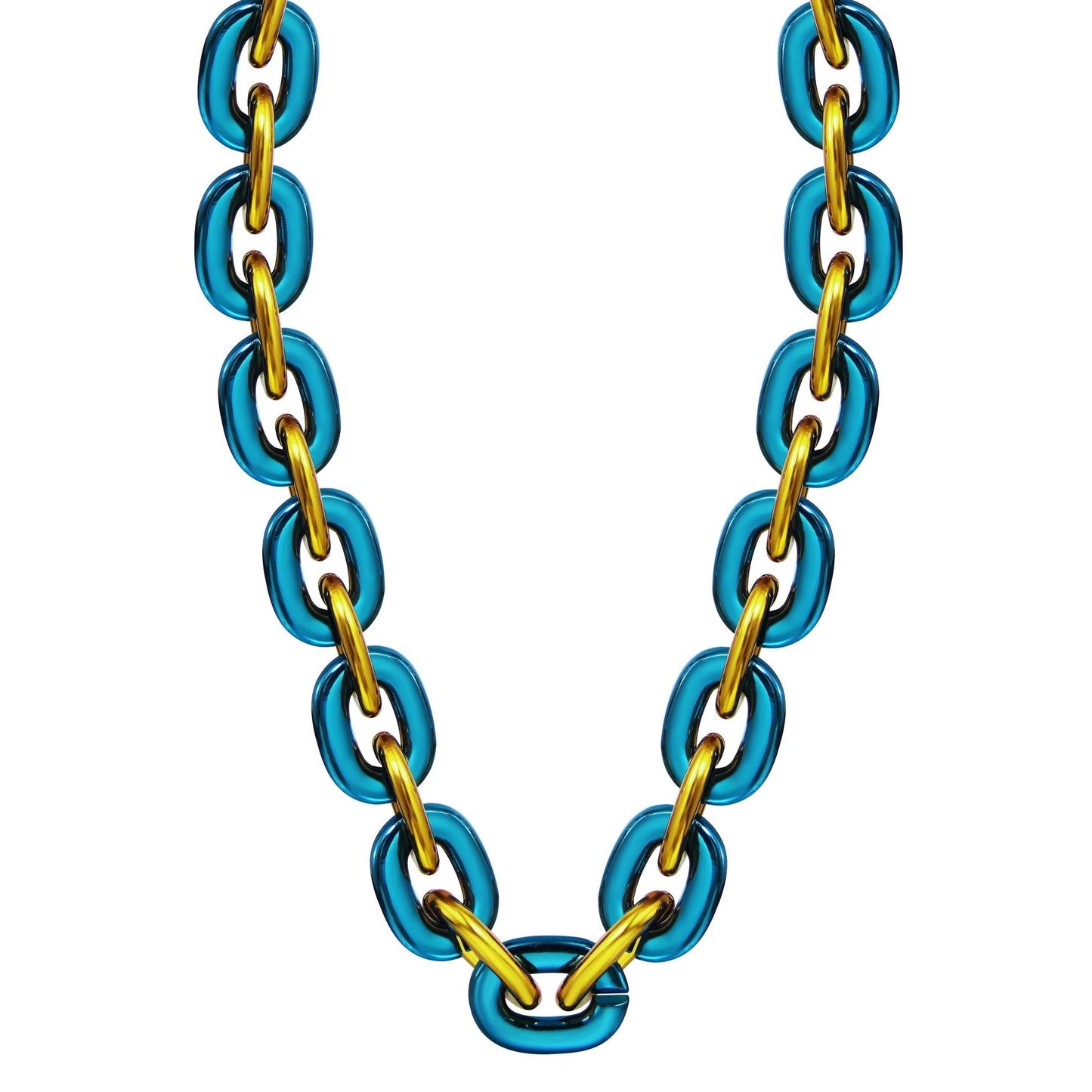 Jumbo Fan Chain Necklace - Gamedays Gear - Navy / Gold
