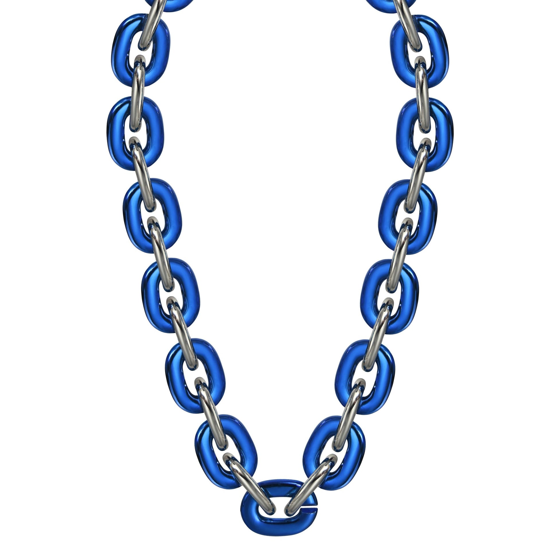 Jumbo Fan Chain Necklace - Gamedays Gear - Royal Blue / Silver