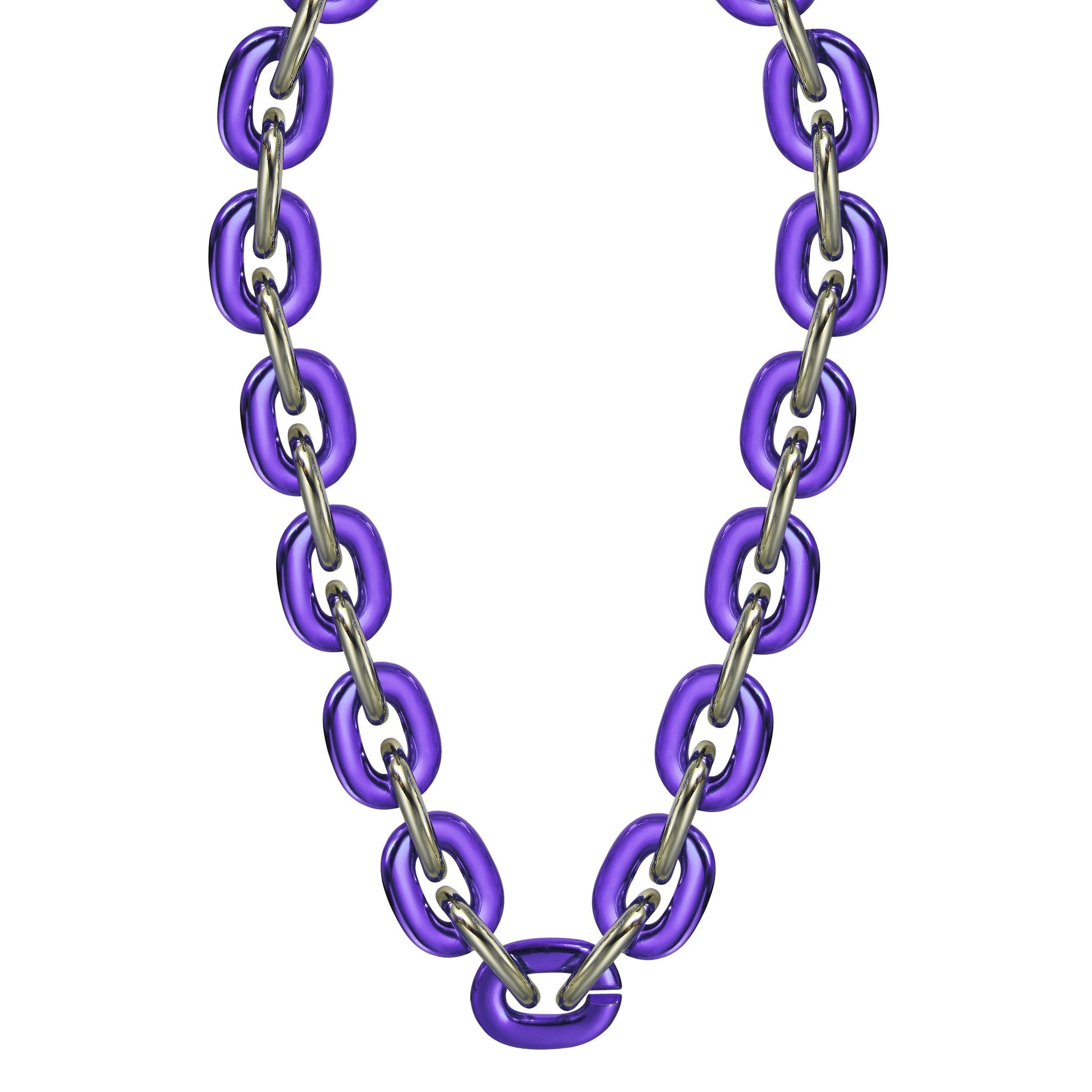 Jumbo Fan Chain Necklace - Gamedays Gear - Blue Purple / Light Gold