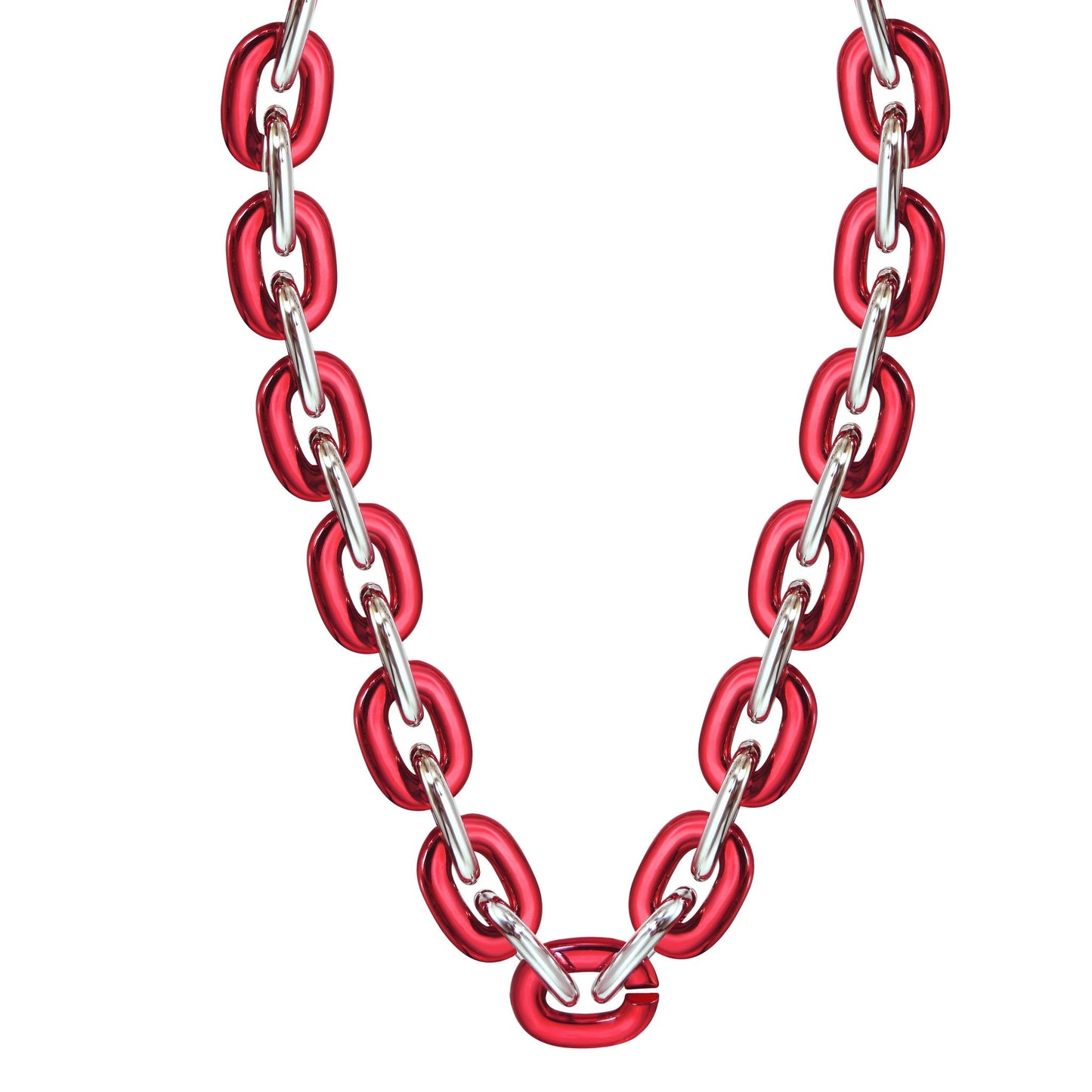 Jumbo Fan Chain Necklace - Gamedays Gear - Red / Silver