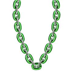 Green / Silver Jumbo Fan Chain Necklace