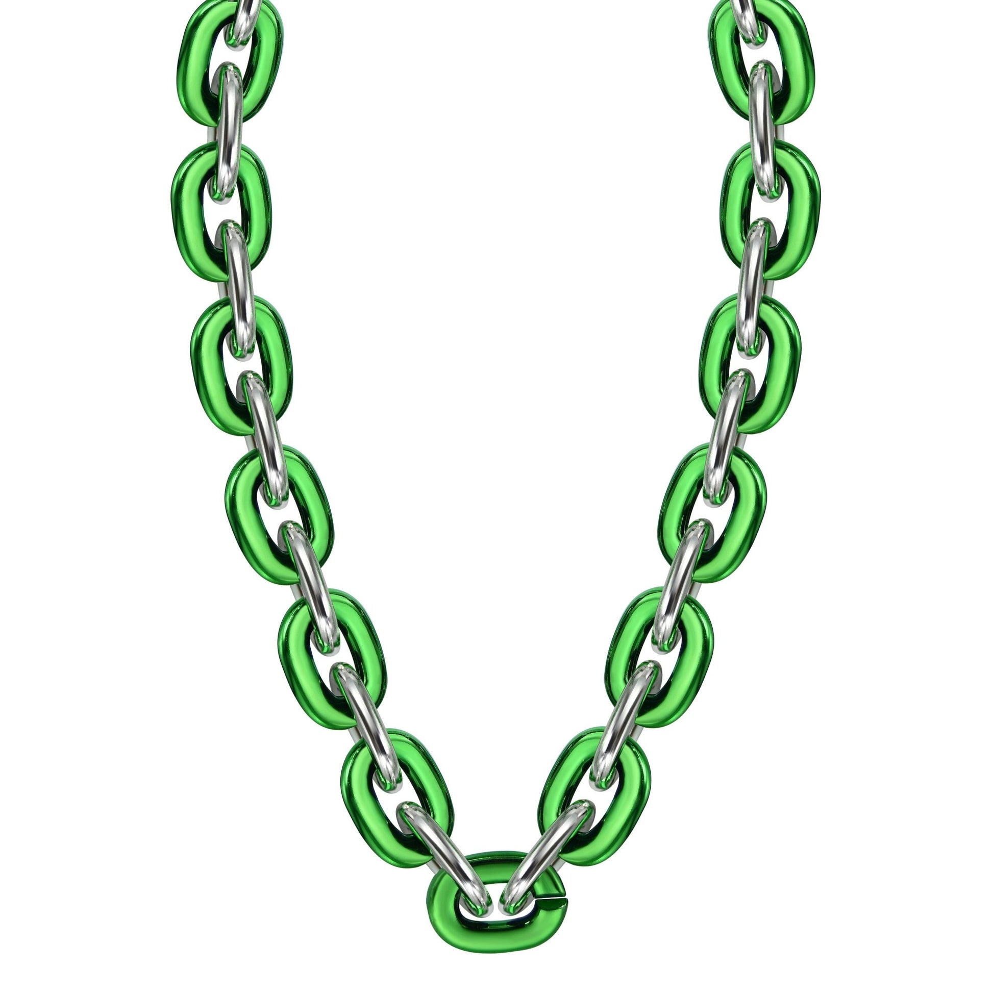 Jumbo Fan Chain Necklace - Gamedays Gear - Green / Silver
