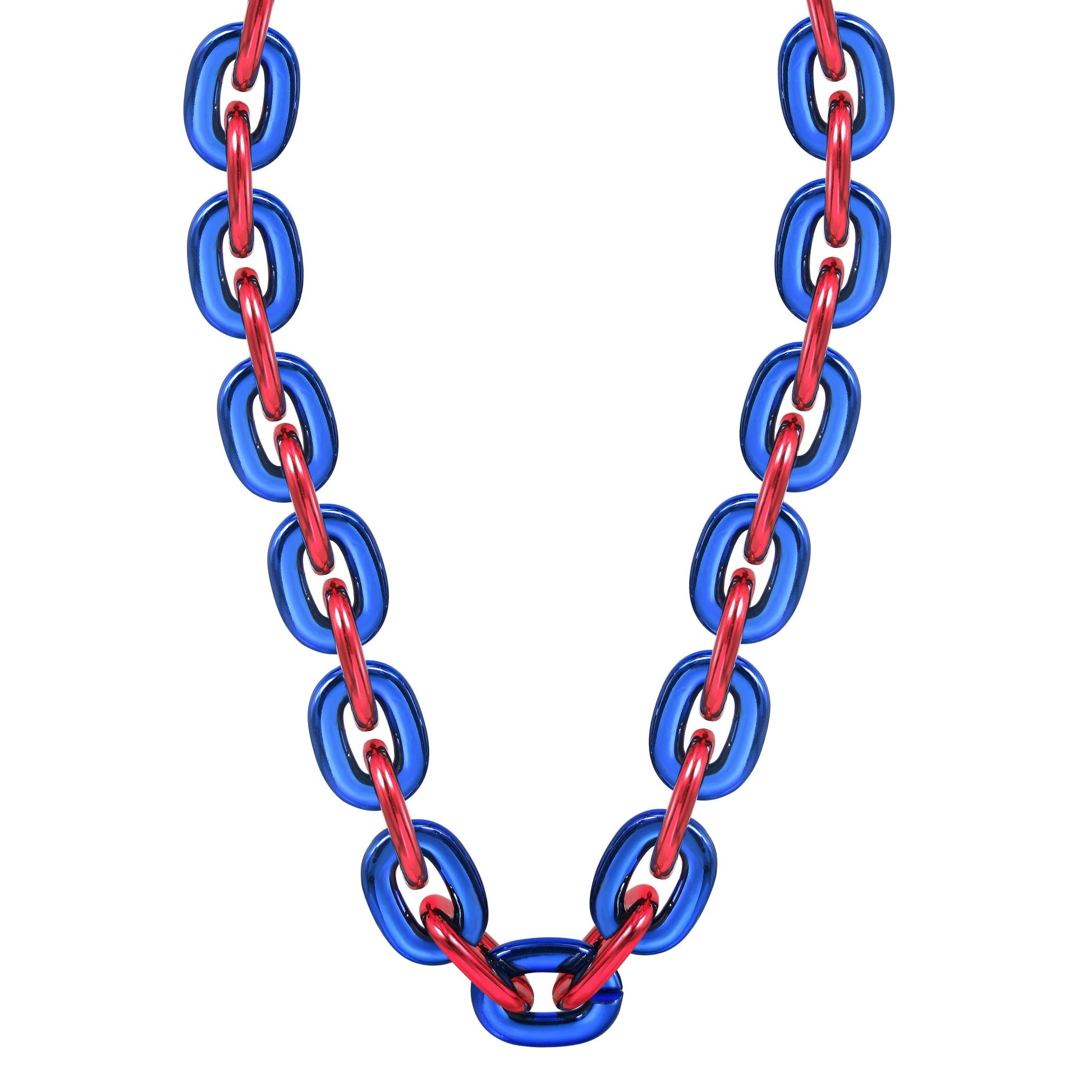 Jumbo Fan Chain Necklace - Gamedays Gear - Royal Blue / Red