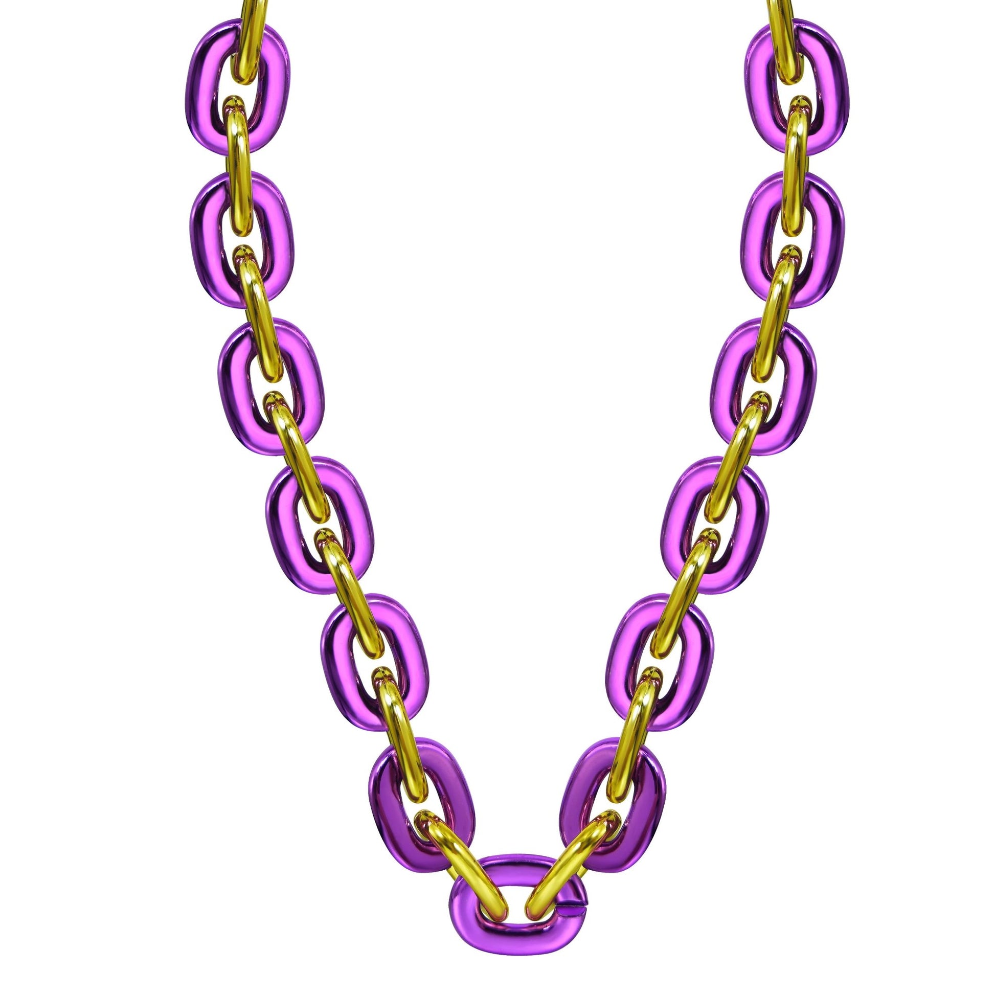 Jumbo Fan Chain Necklace - Gamedays Gear - Purple / Gold