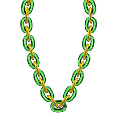 Green / Gold Jumbo Fan Chain Necklace