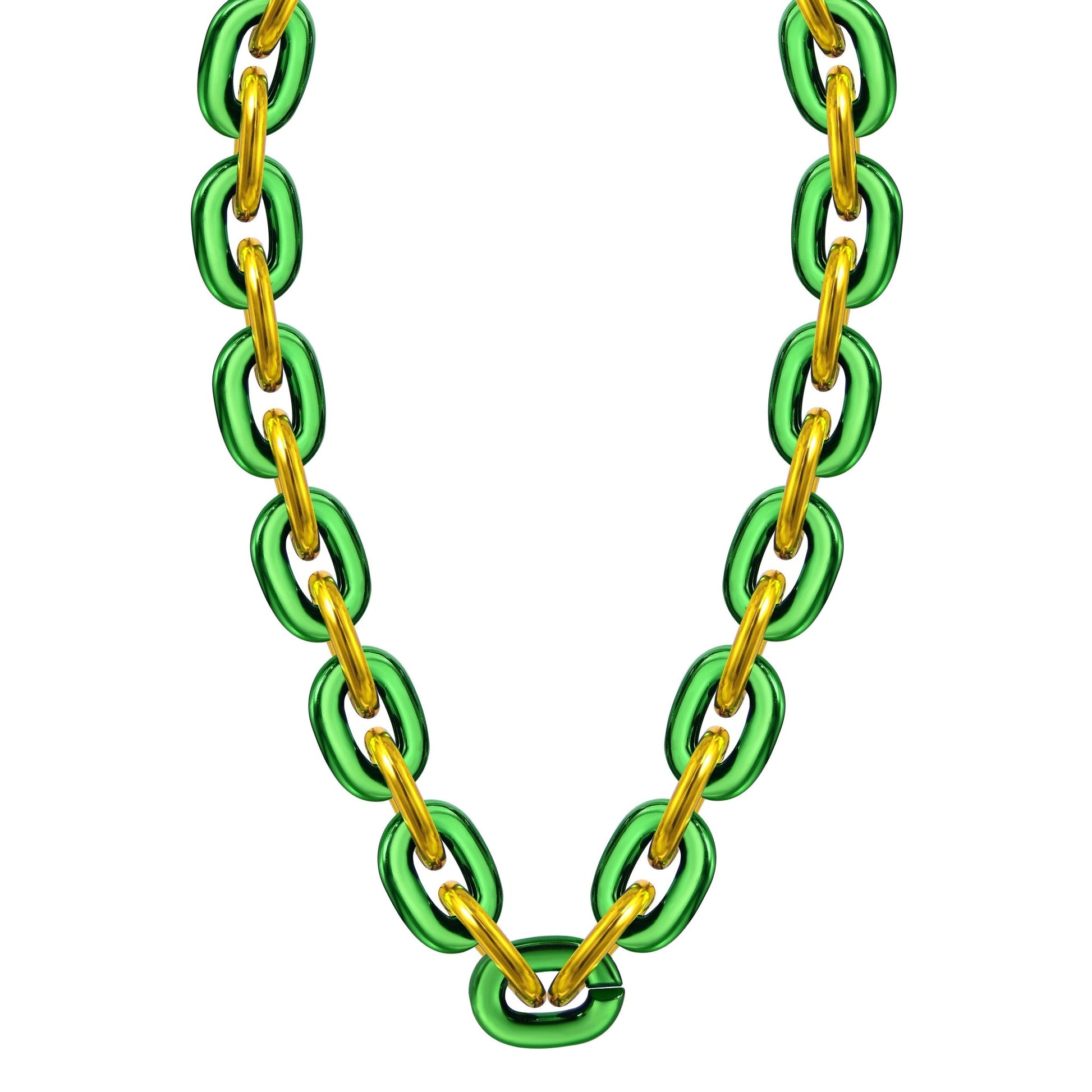 Jumbo Fan Chain Necklace - Gamedays Gear - Green / Gold